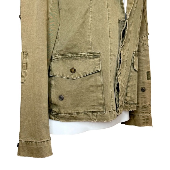 $398 ZADIG & VOLTAIRE Virginia Grunge Spi Jacket Sz S Kaki - Picture 9 of 16